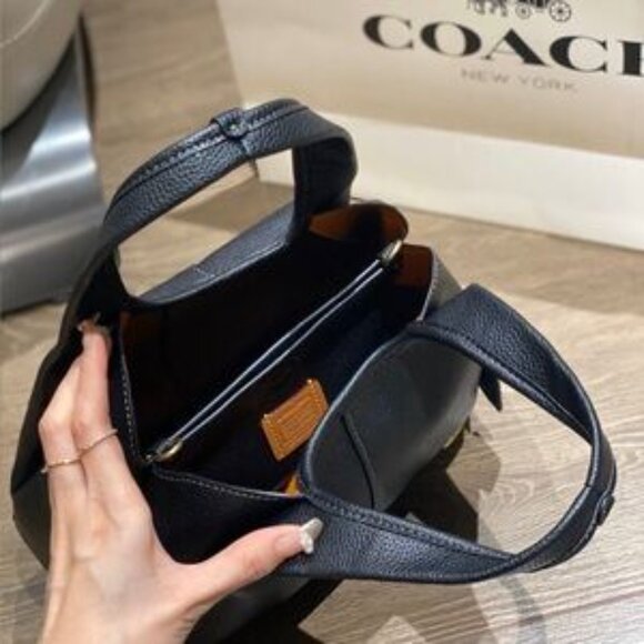 Coach Black Leather Mini Bag with Gold Accent - Picture 7 of 7